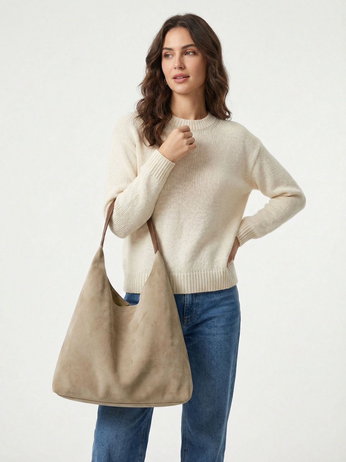 Mila Slouchy Suede Tote Bag
