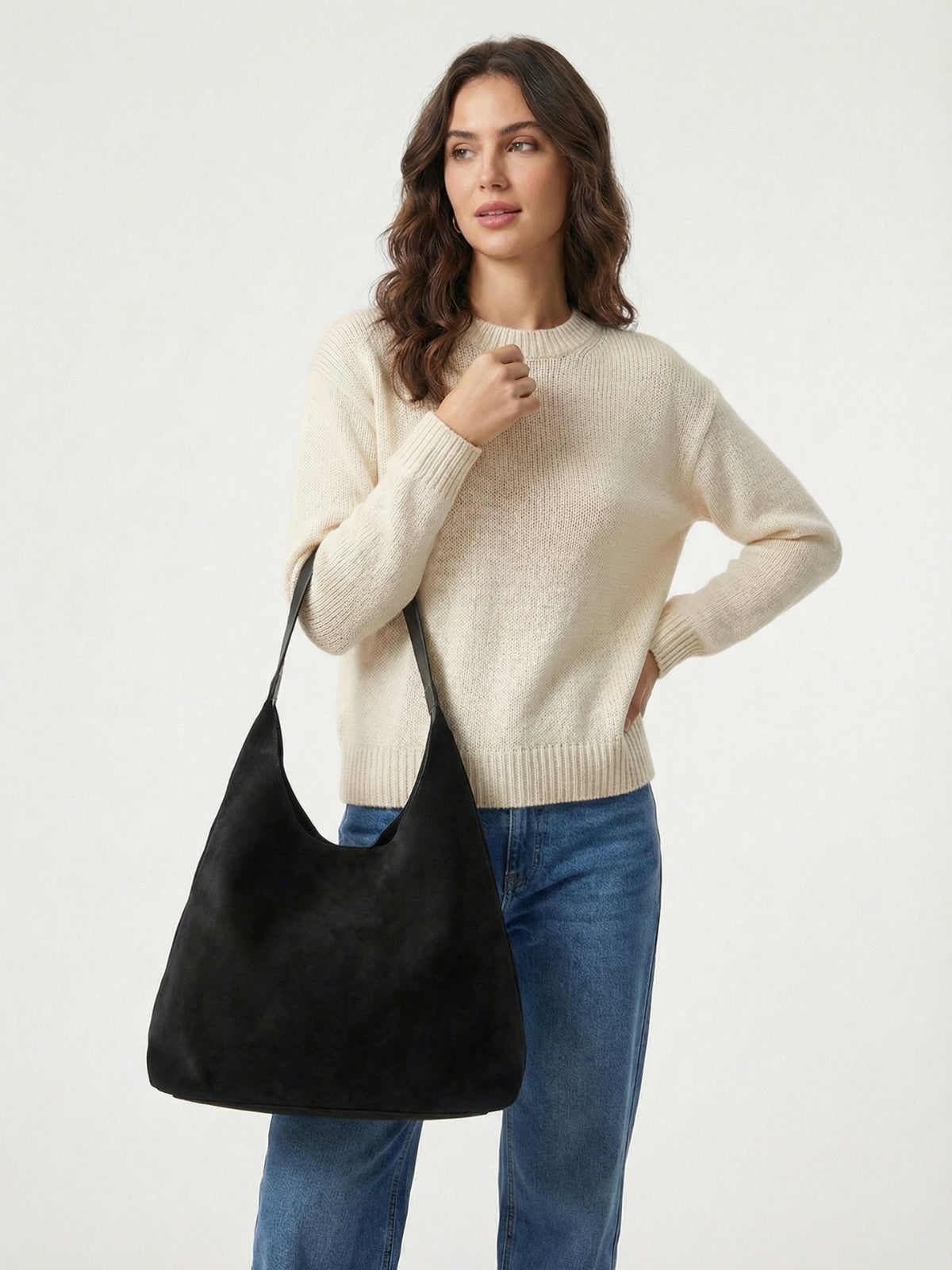Mila Slouchy Suede Tote Bag