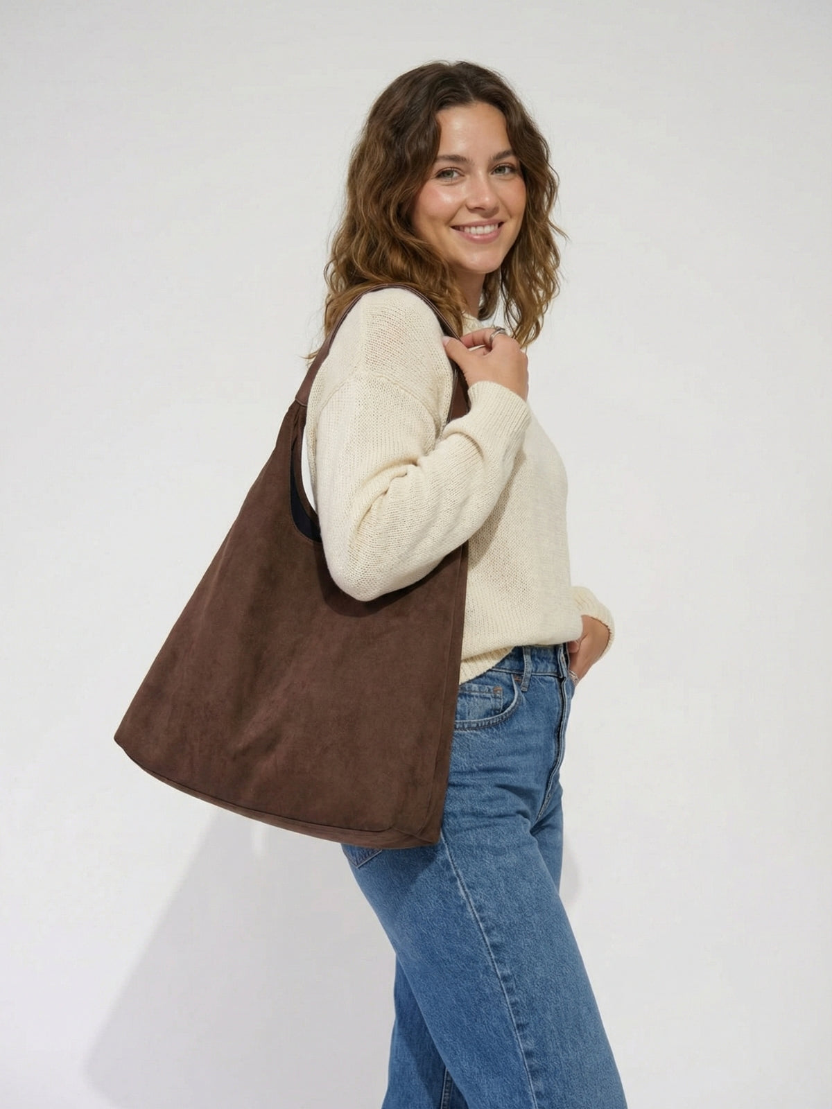 Mila Slouchy Suede Tote Bag
