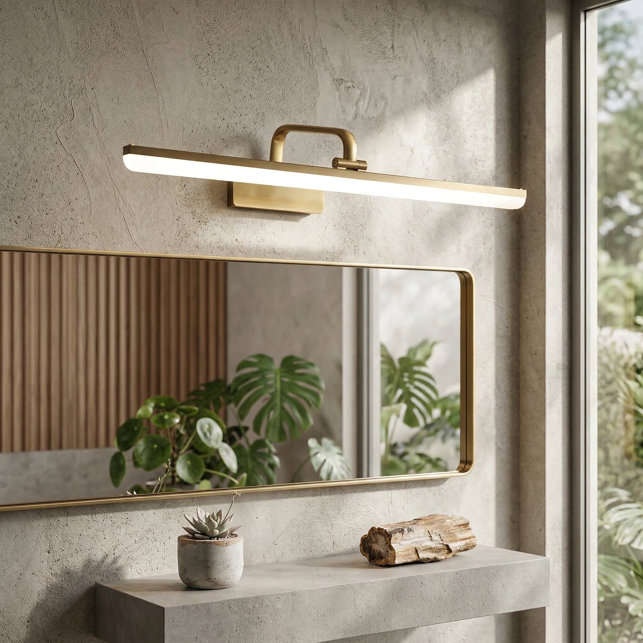 Brushed Brass LED Vanity Light - Mirror Wall Light Bar