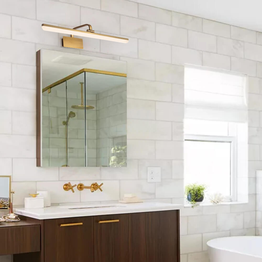 Brushed Brass LED Vanity Light - Mirror Wall Light Bar