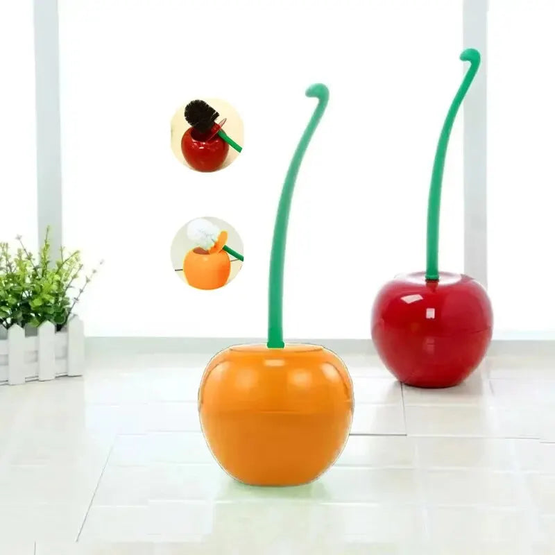 Cherry Toilet Brush Holder Set