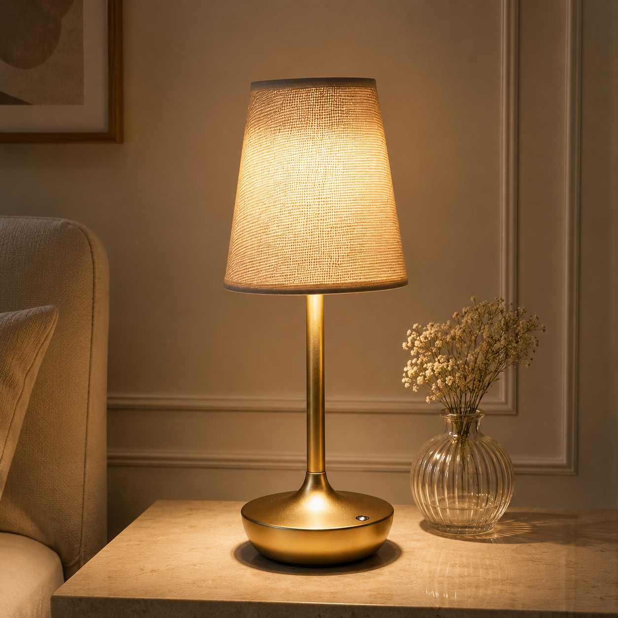 Cordless Fabric Shade Table Lamp
