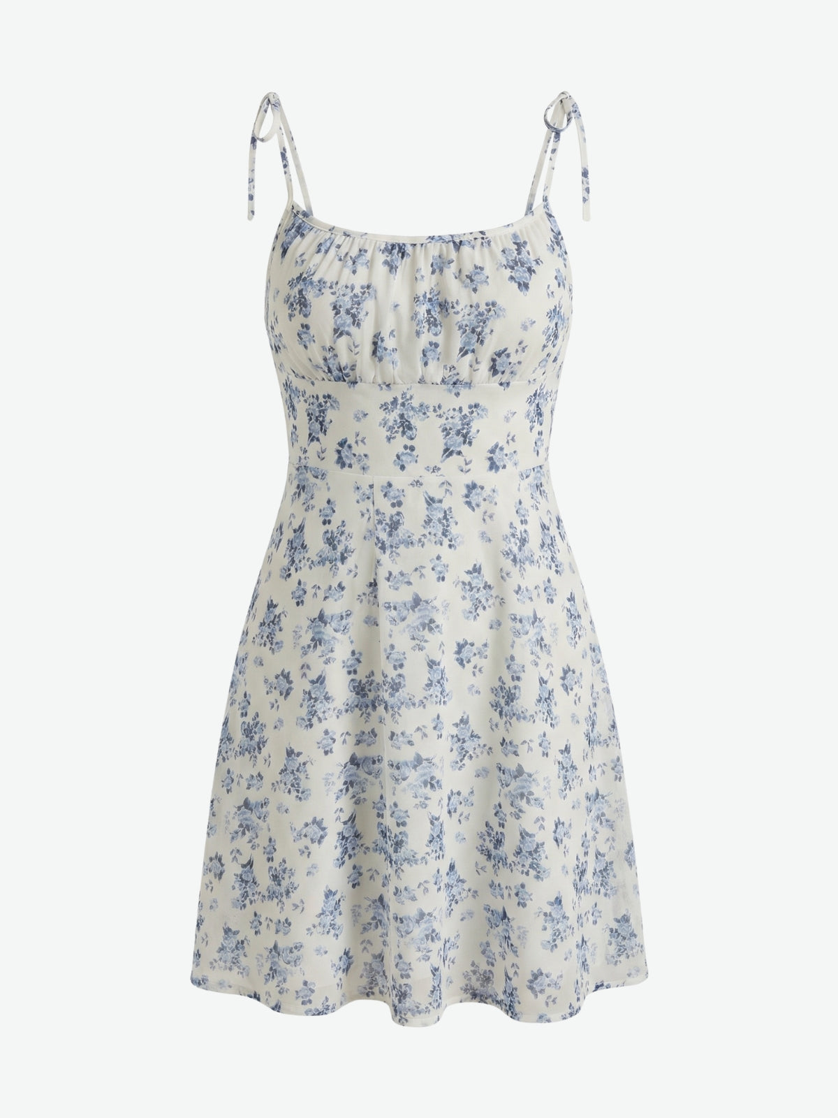 Floral A-Line Tie Strap Mini Dress