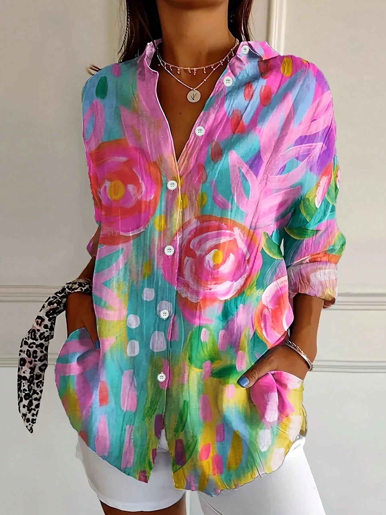 Josie Colorful Blouse with Playful Print