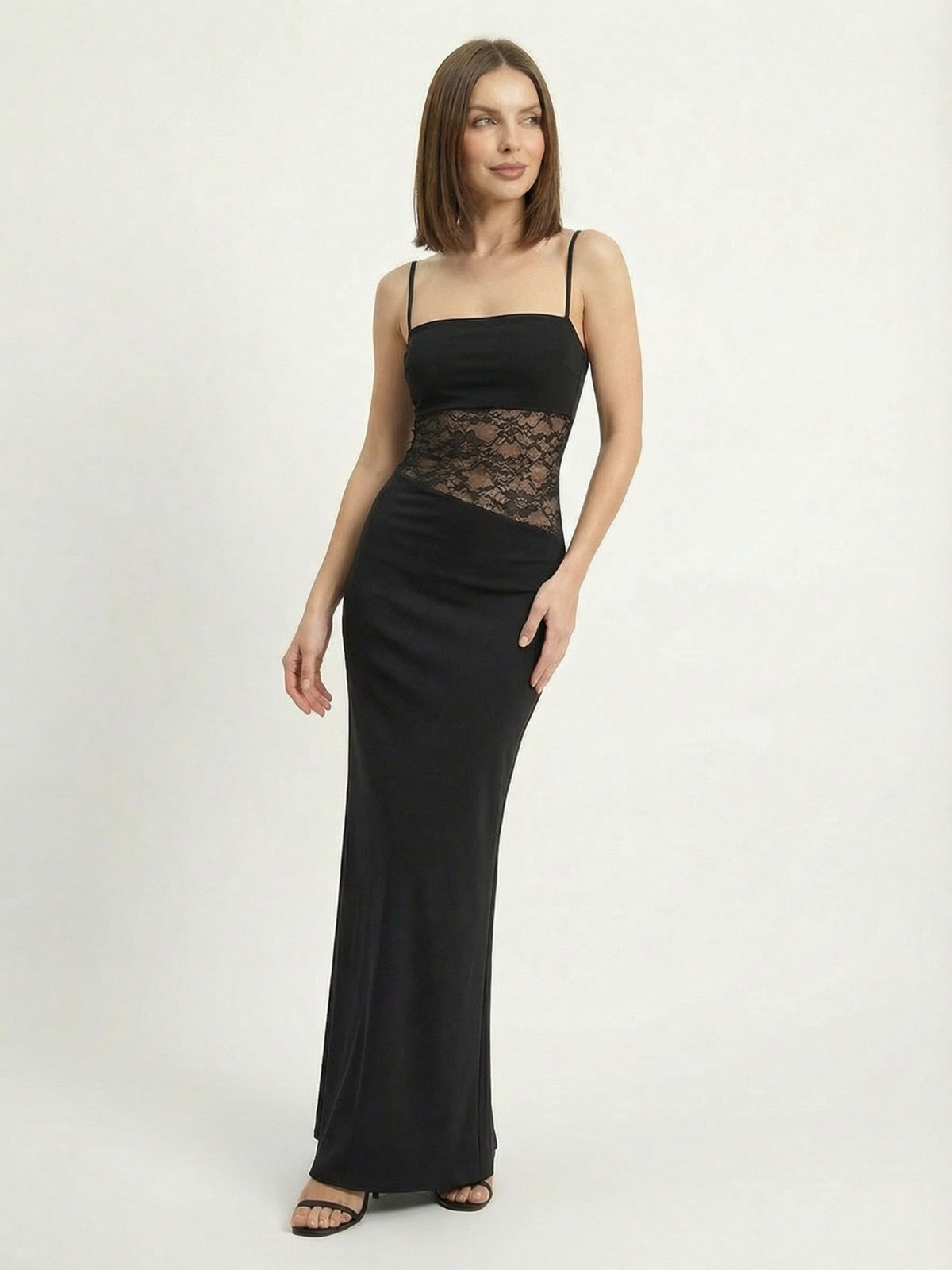 Elegant Lace Cut Out Maxi Dress