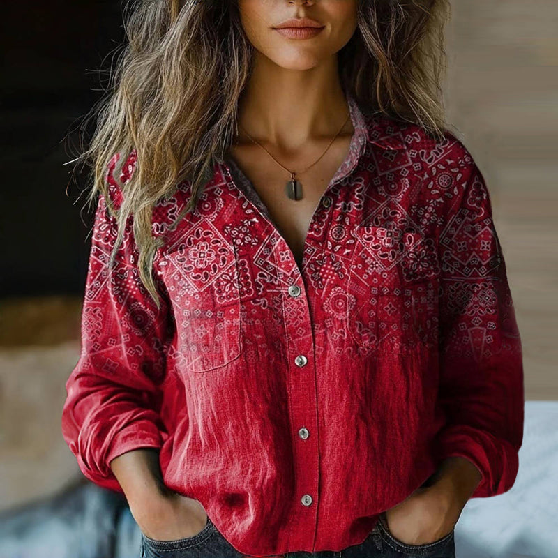 Layla Bohemian Pattern Vintage Blouse