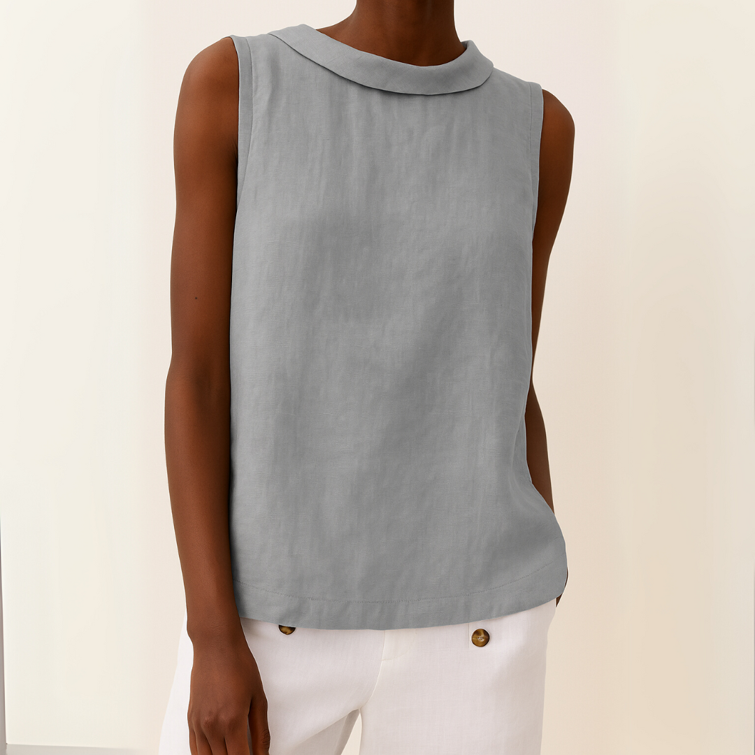 Margot Sleeveless Roll Collar Top