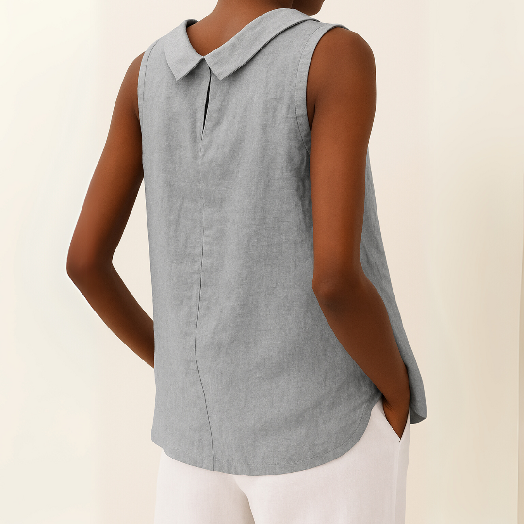Margot Sleeveless Roll Collar Top