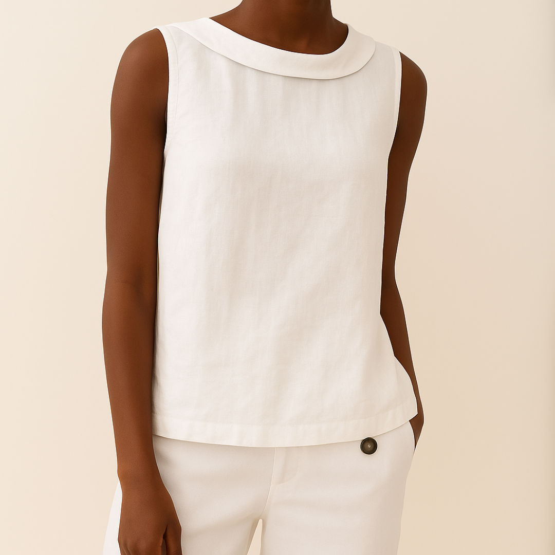 Margot Sleeveless Roll Collar Top