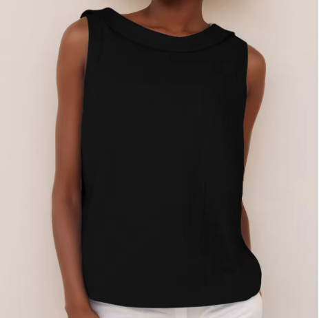Margot Sleeveless Roll Collar Top