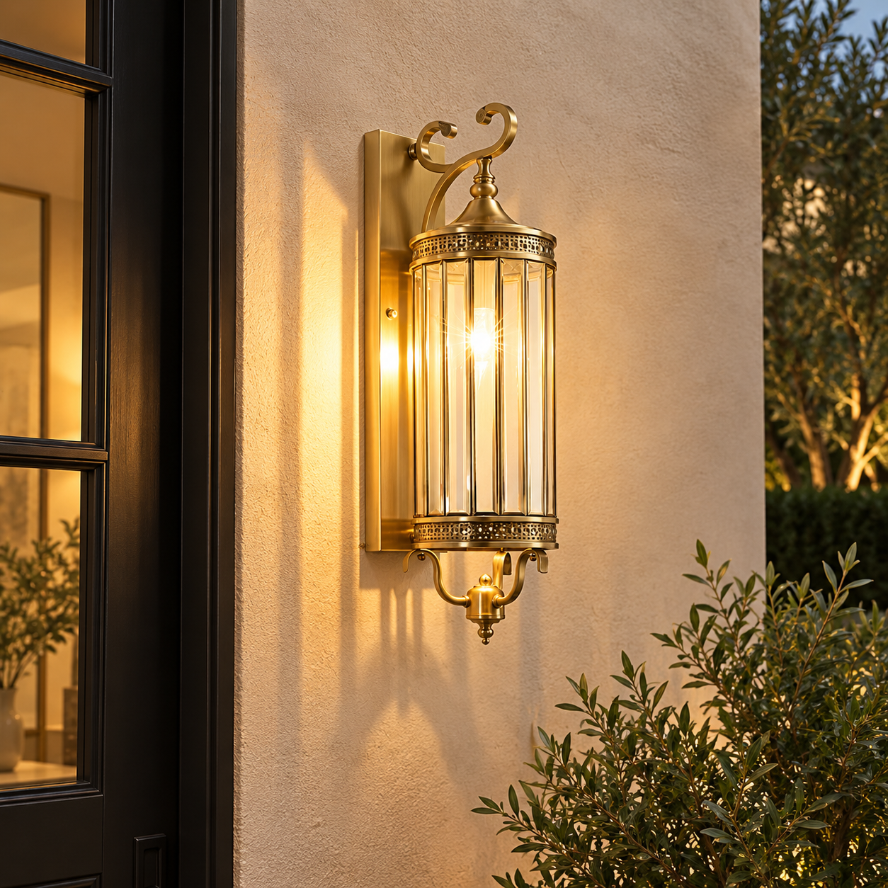 Mid Century Brass Outdoor Wall Light