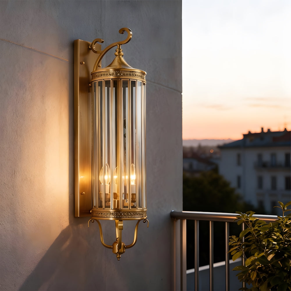 Mid Century Brass Outdoor Wall Light