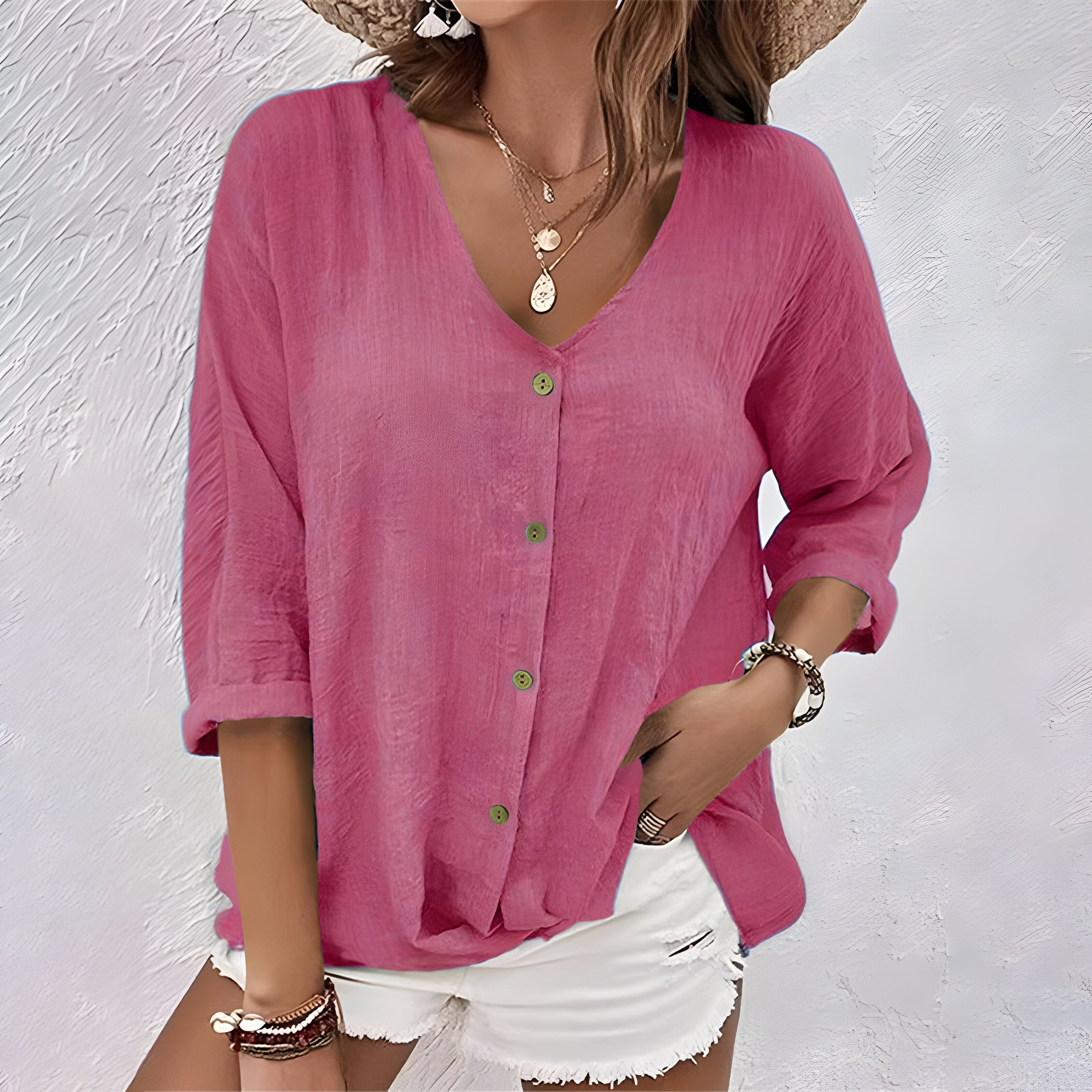 Priya Relaxed Button-Up Blouse