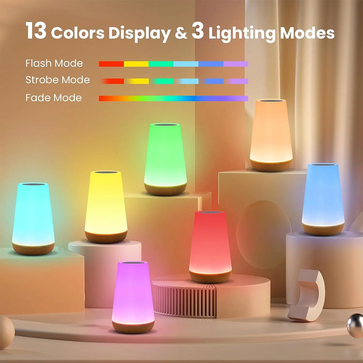 Rechargeable RGB Touch Table Lamp