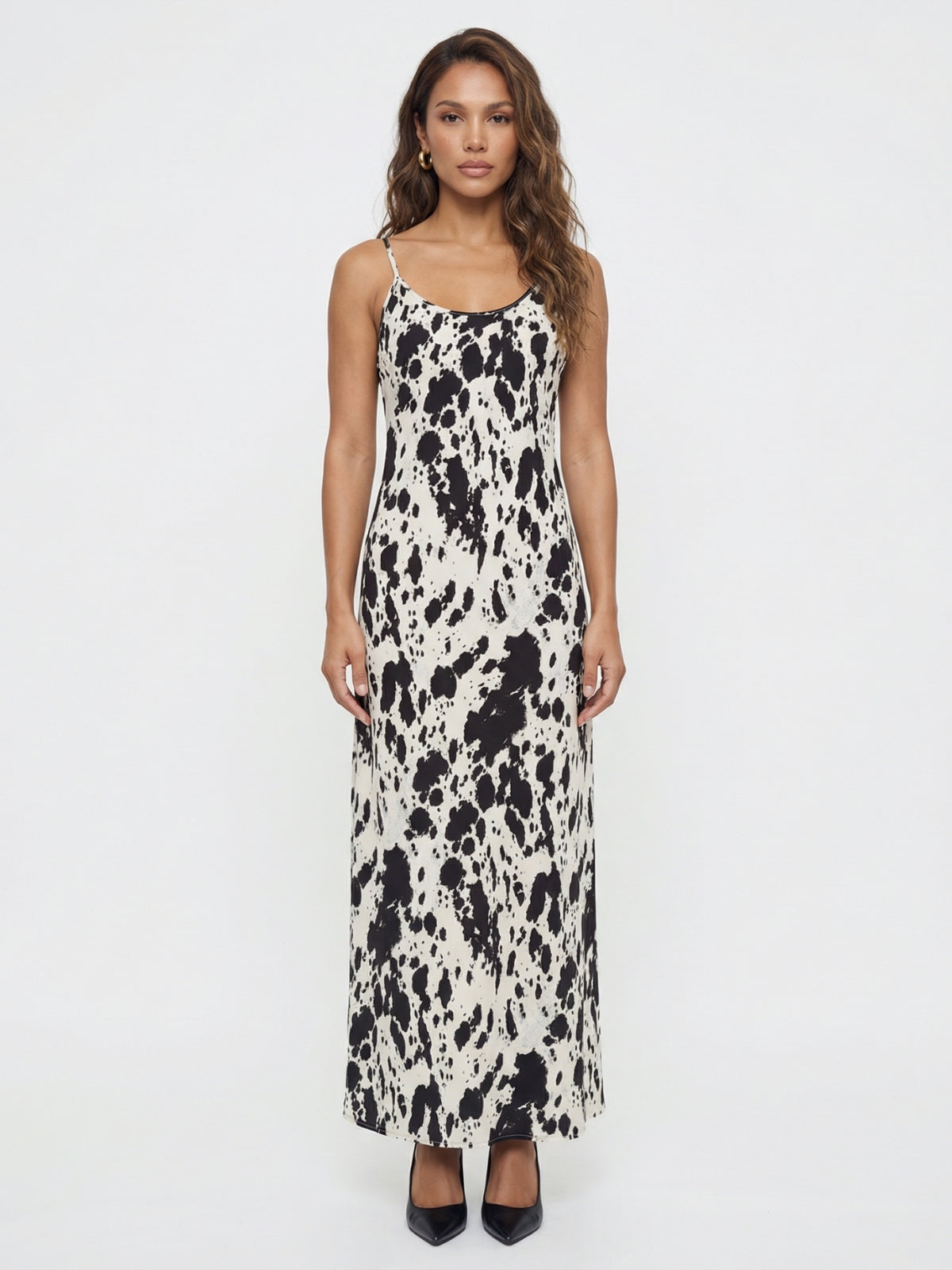 Retro Print Maxi Dress