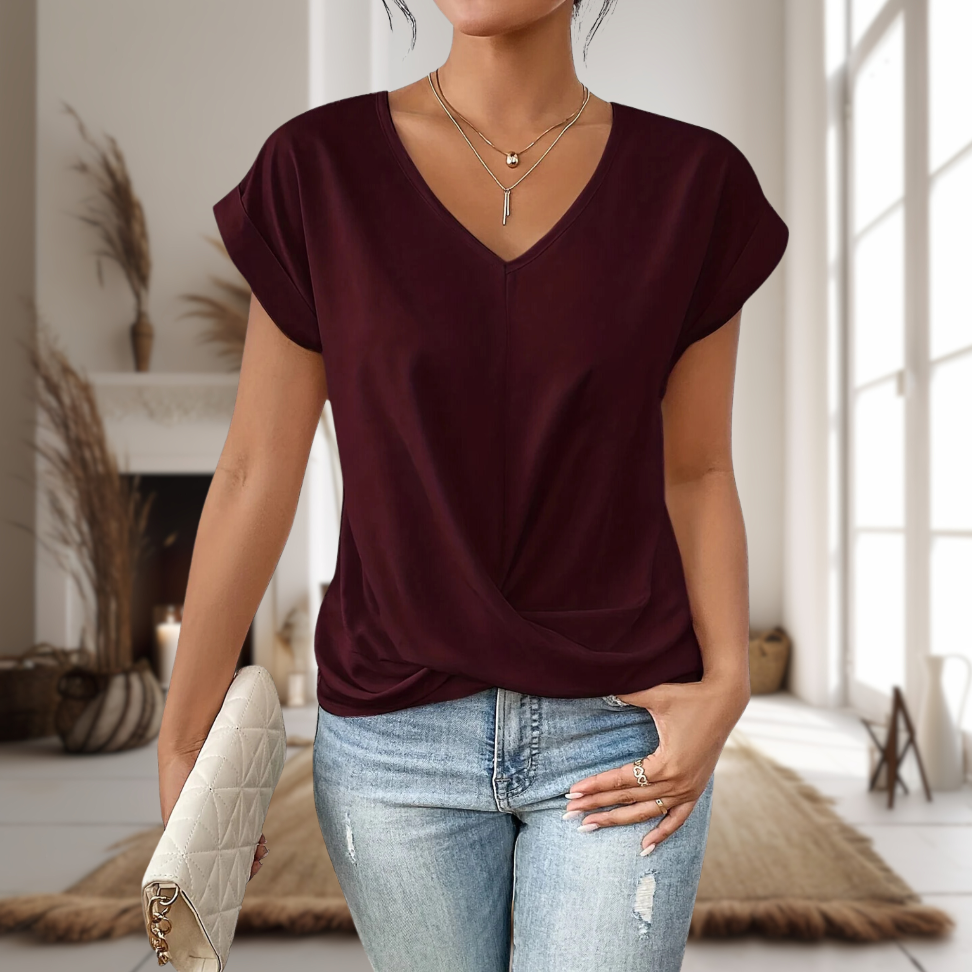 Ruby Casual Sweetheart Neck T-Shirt