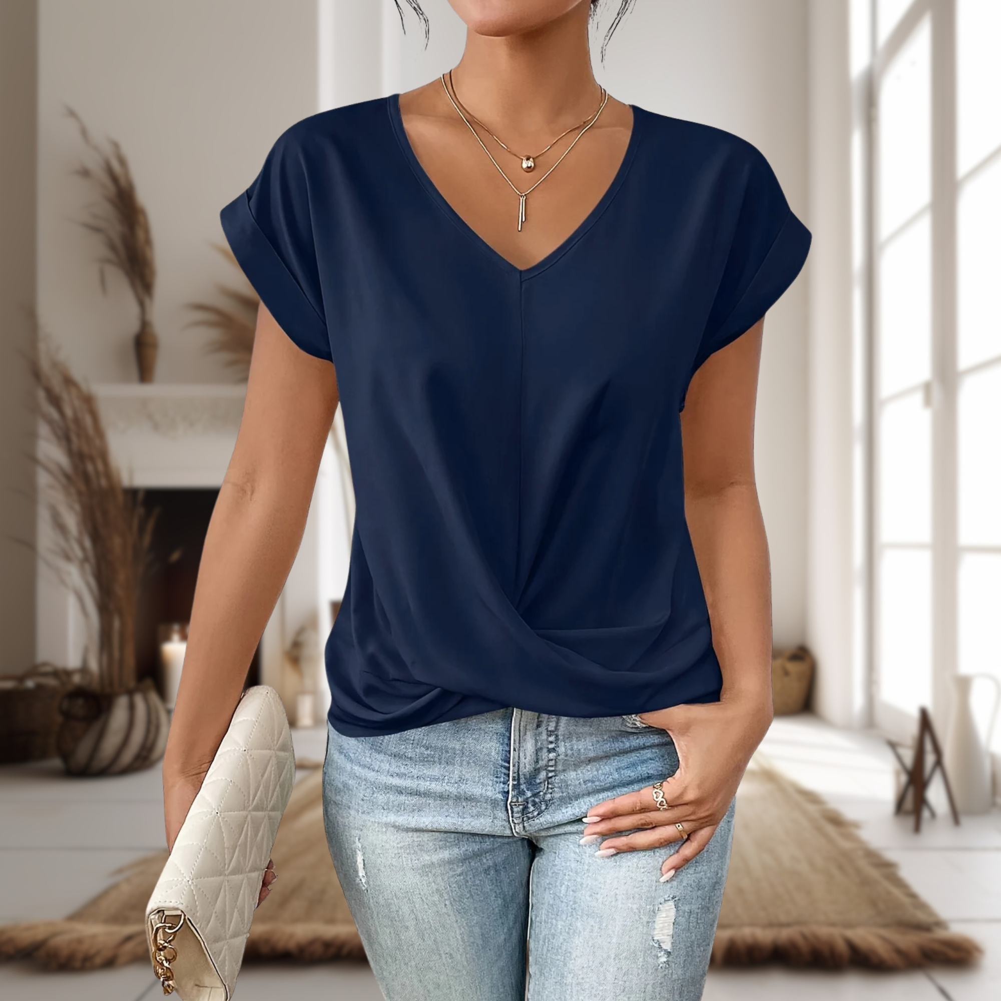 Ruby Casual Sweetheart Neck T-Shirt
