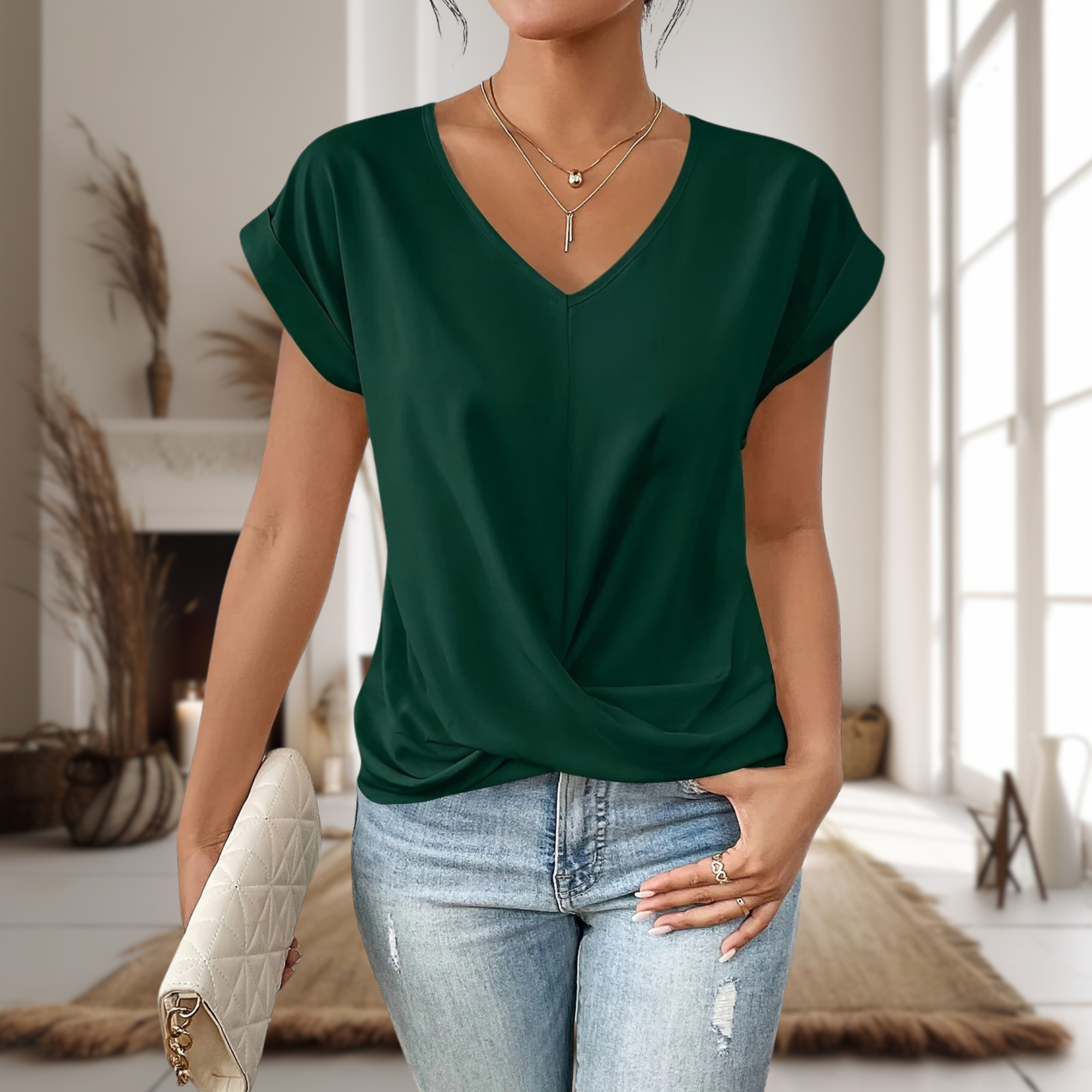 Ruby Casual Sweetheart Neck T-Shirt