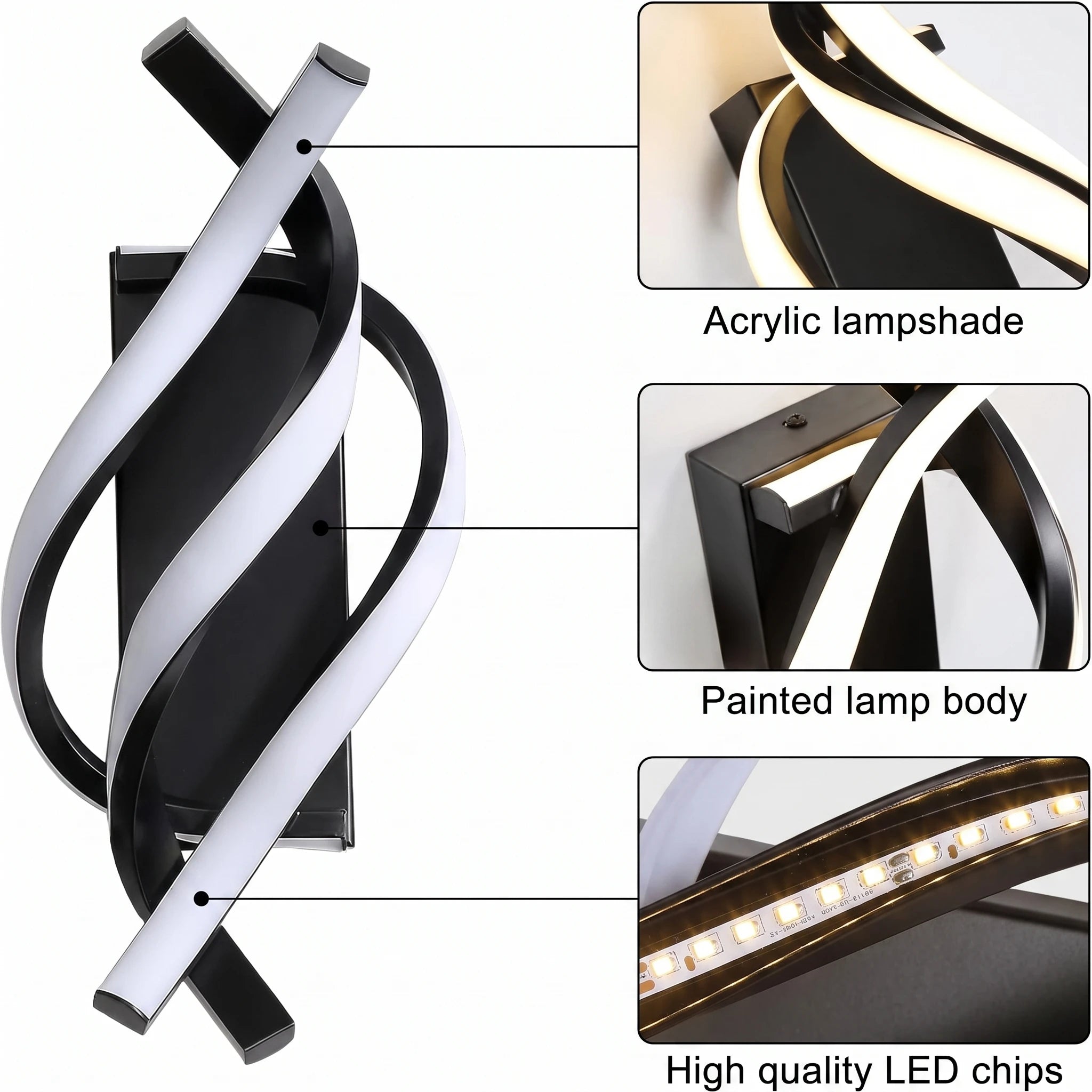 Spiral Ribbon LED Wall Light