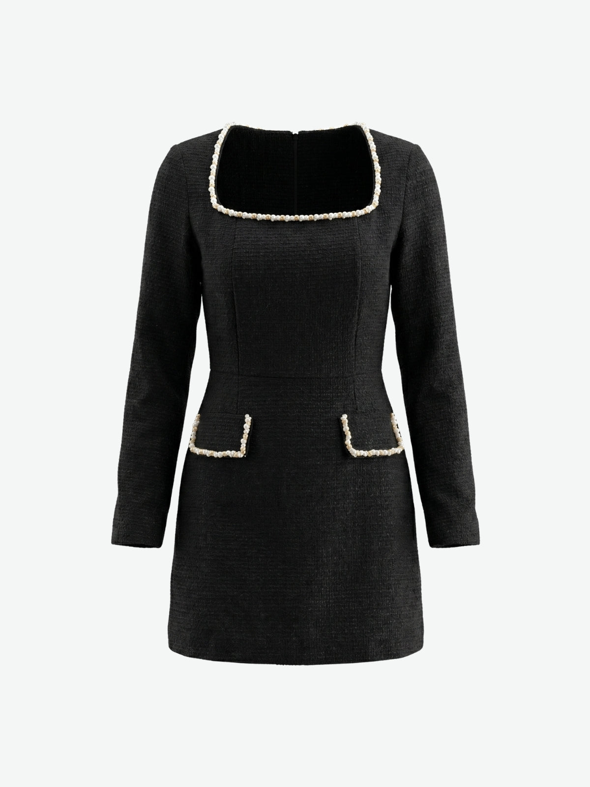 Tweed Long Sleeve Mini Dress