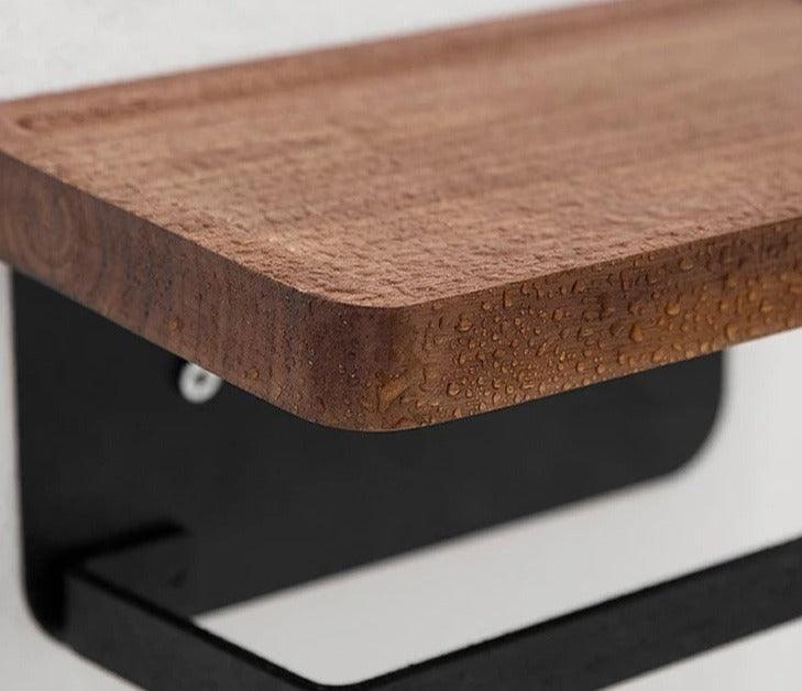 Walnut Shelf Toilet Paper Holder