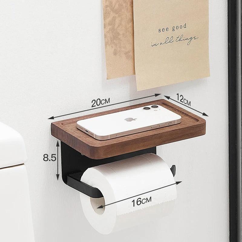 Walnut Shelf Toilet Paper Holder