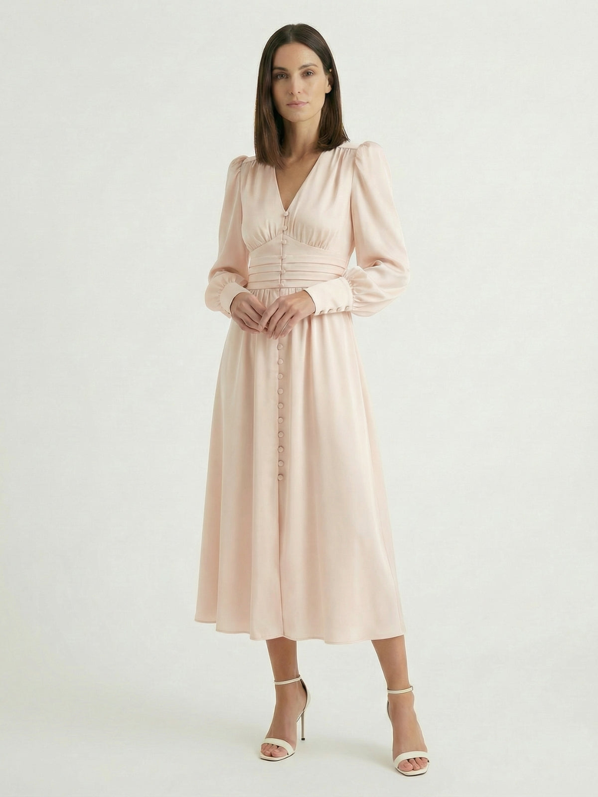 Puff Sleeve Midi Dress