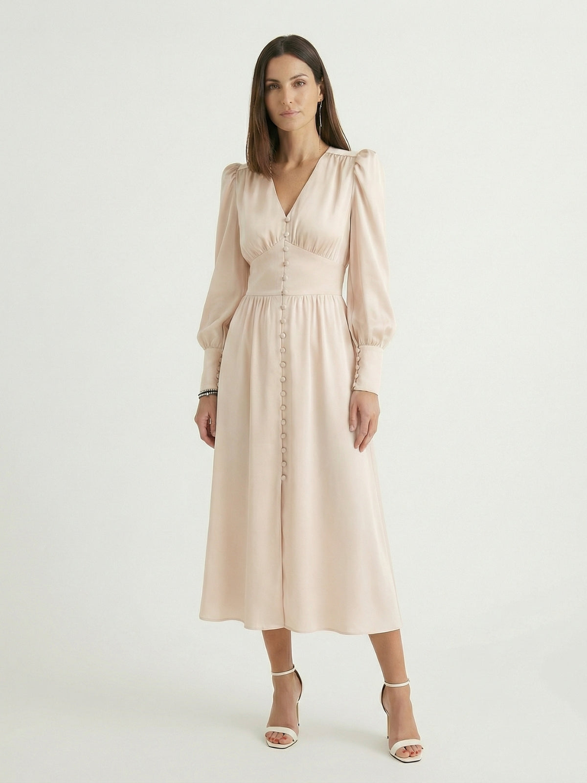 Puff Sleeve Midi Dress