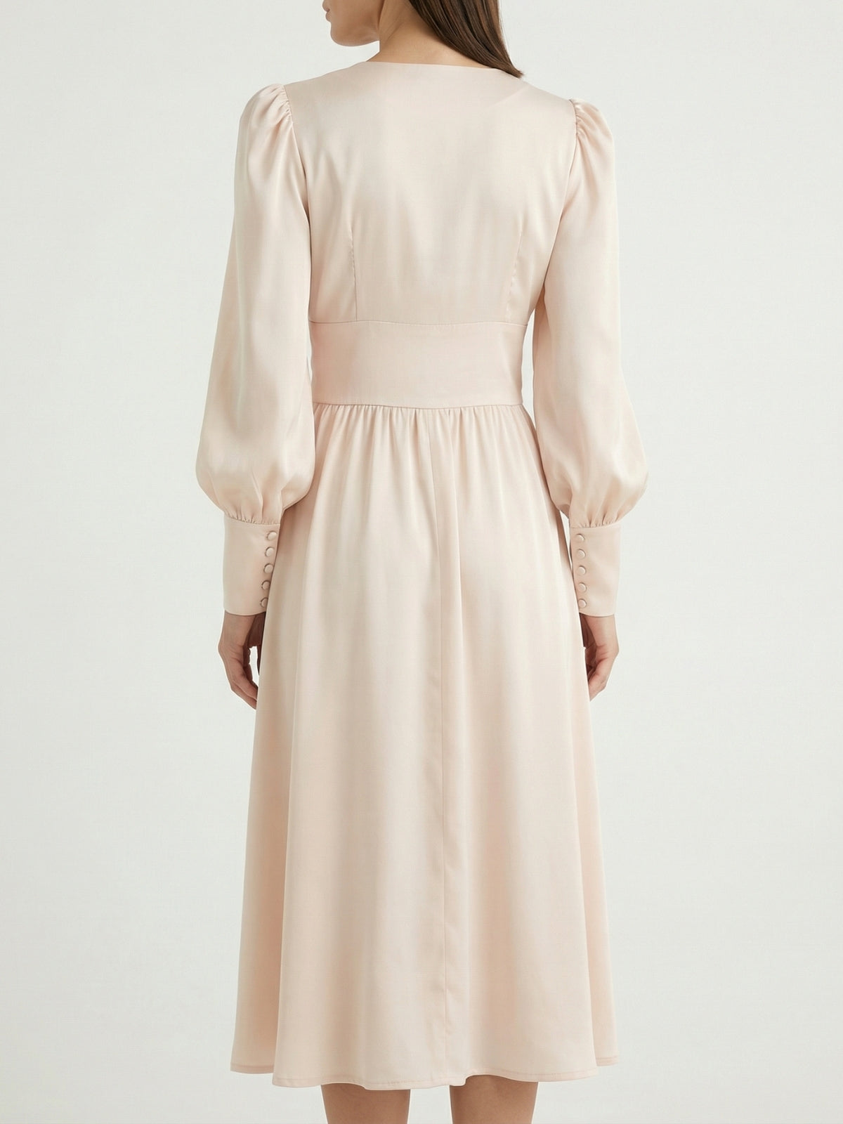 Puff Sleeve Midi Dress