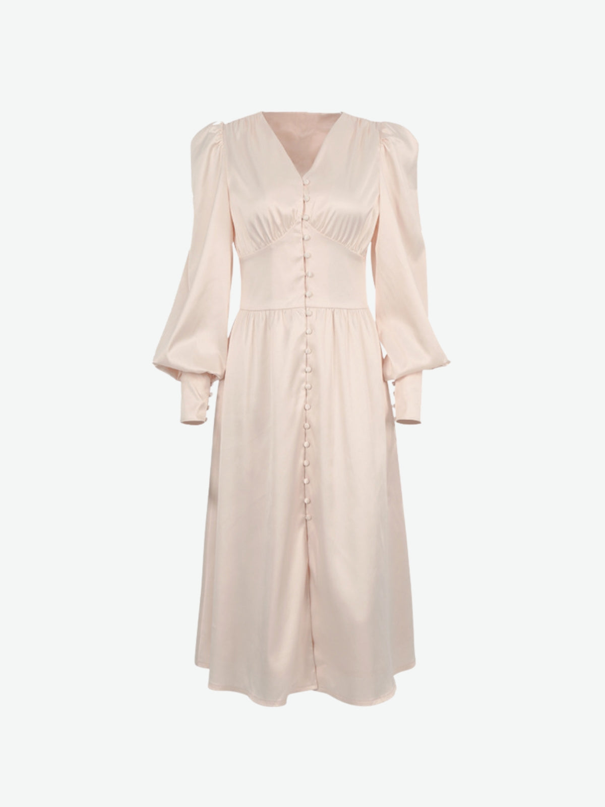 Puff Sleeve Midi Dress