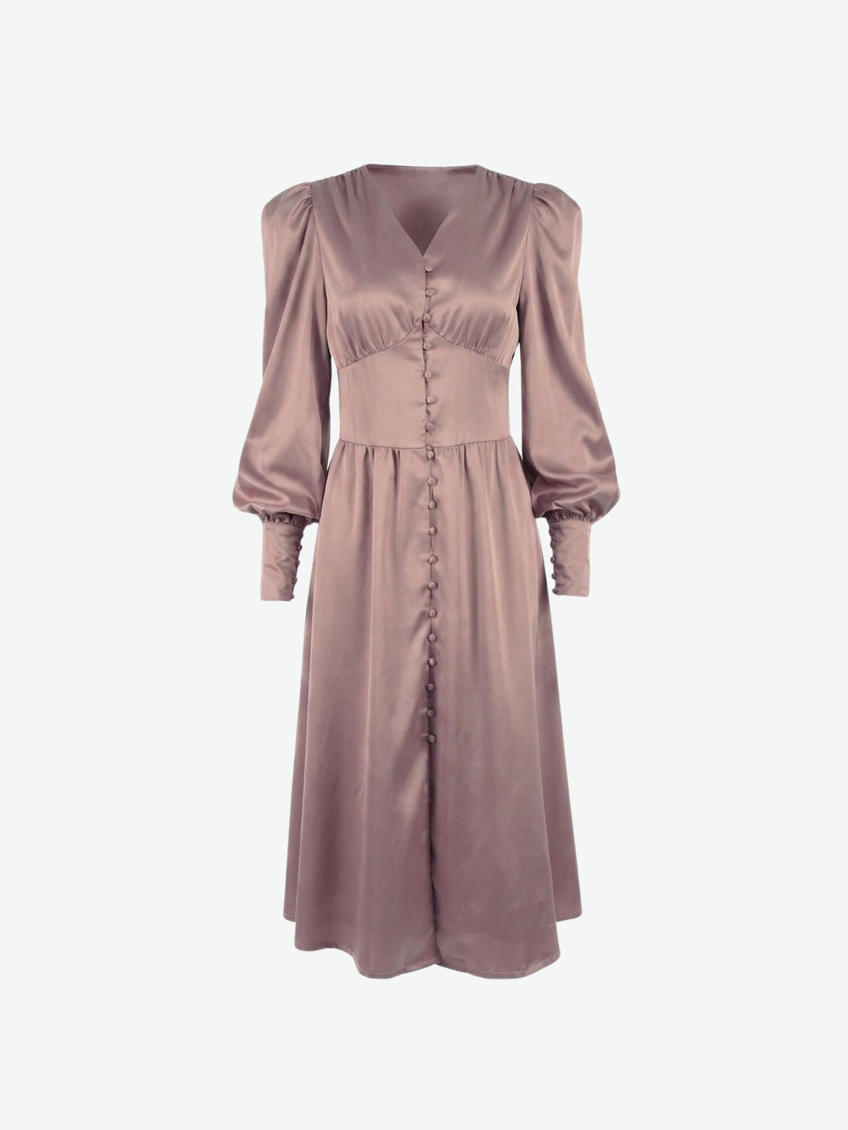 Puff Sleeve Midi Dress