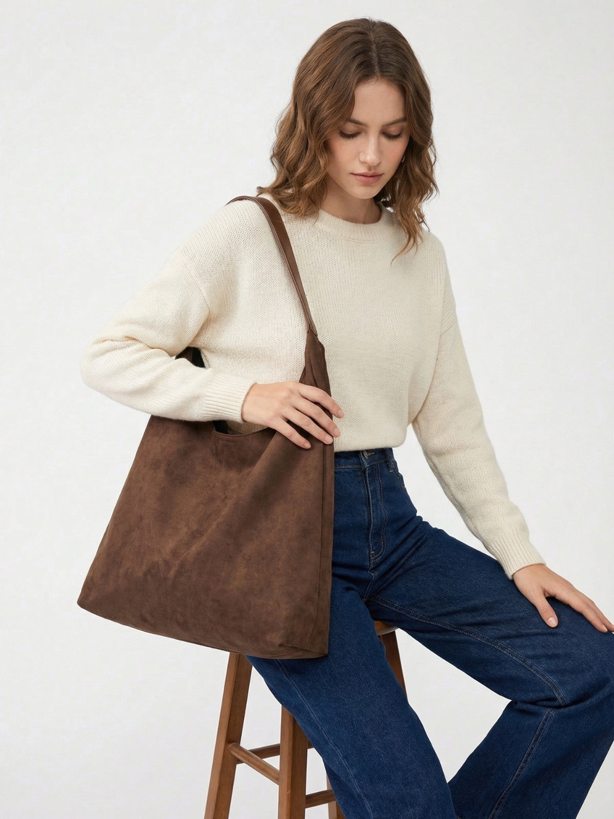 Mila Slouchy Suede Tote Bag