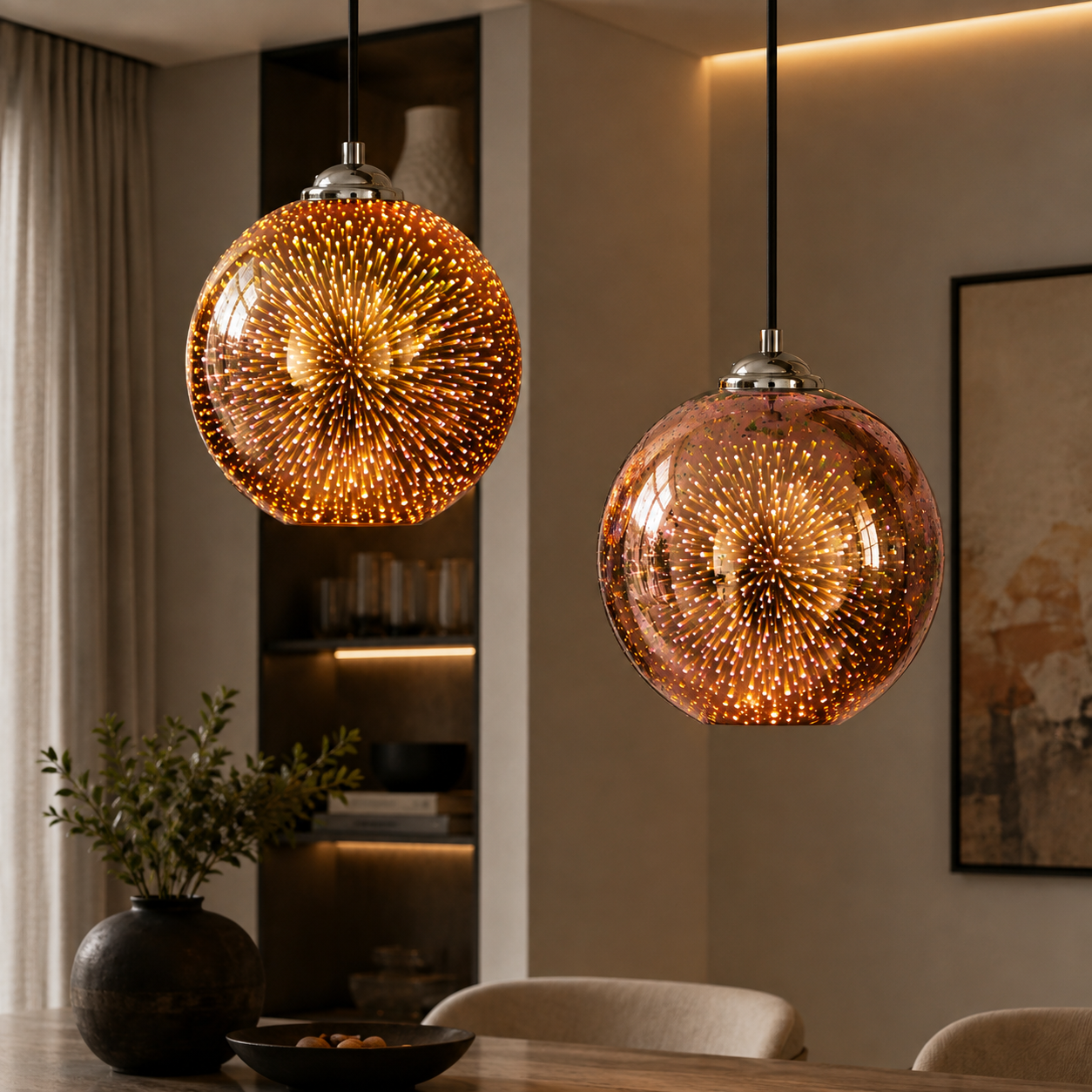 3D Fireworks Glass Pendant Light