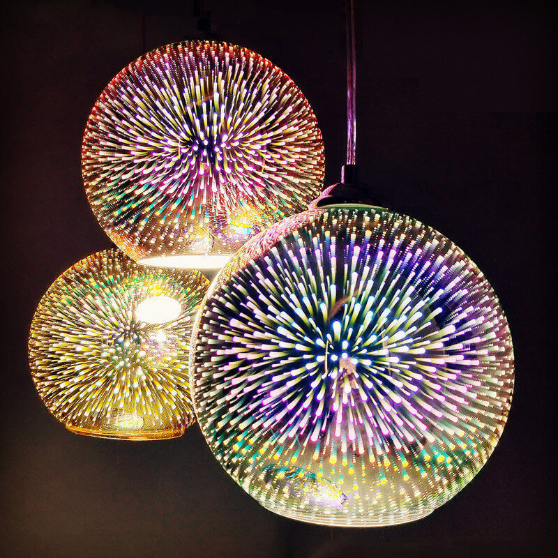 3D Fireworks Glass Pendant Light