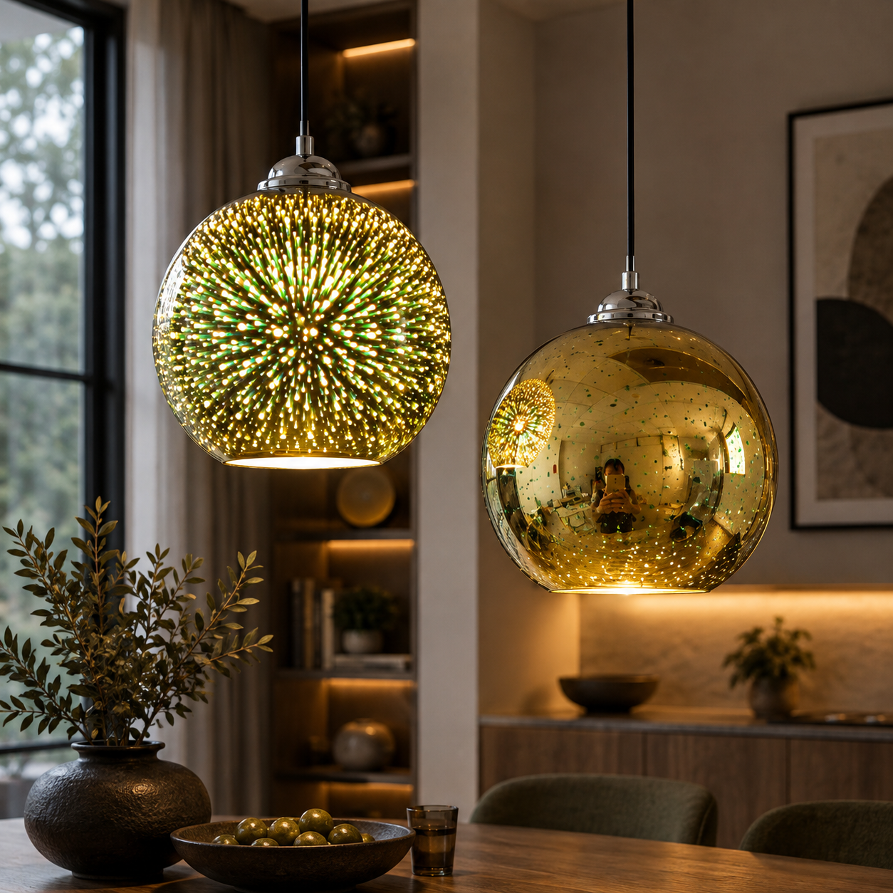 3D Fireworks Glass Pendant Light