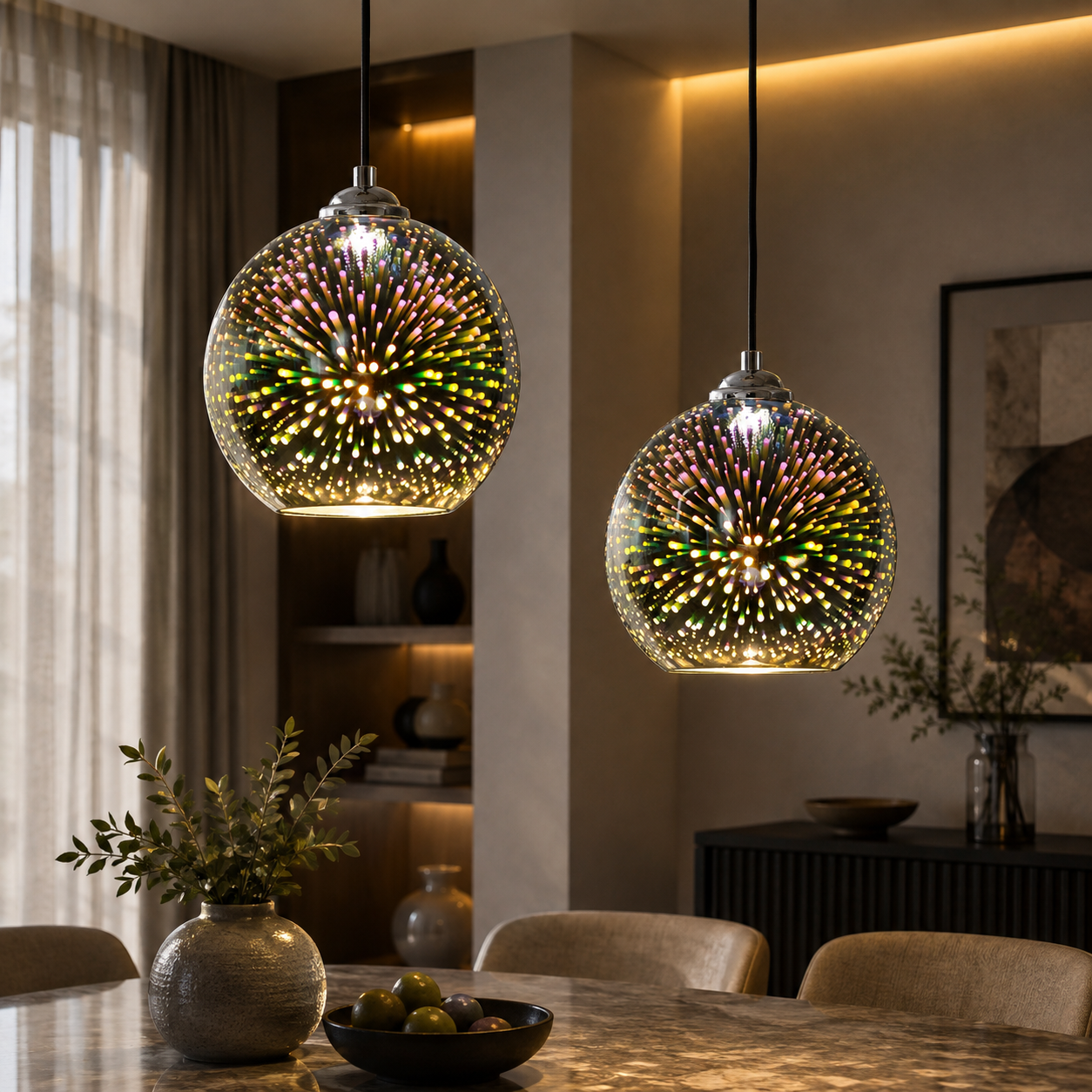 3D Fireworks Glass Pendant Light