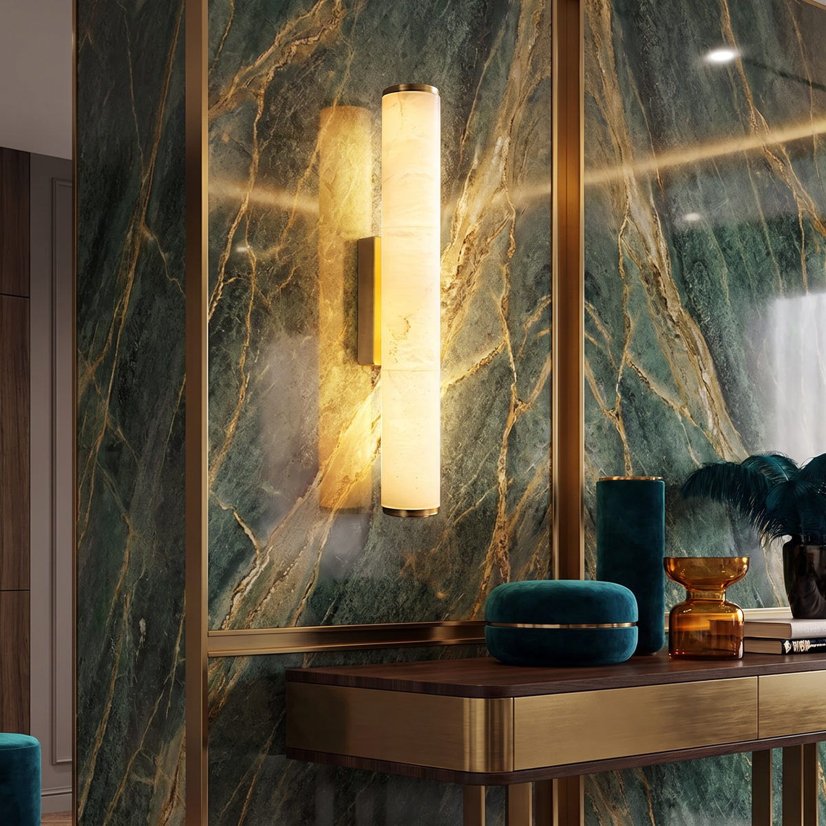 Alabaster Column Wall Sconce