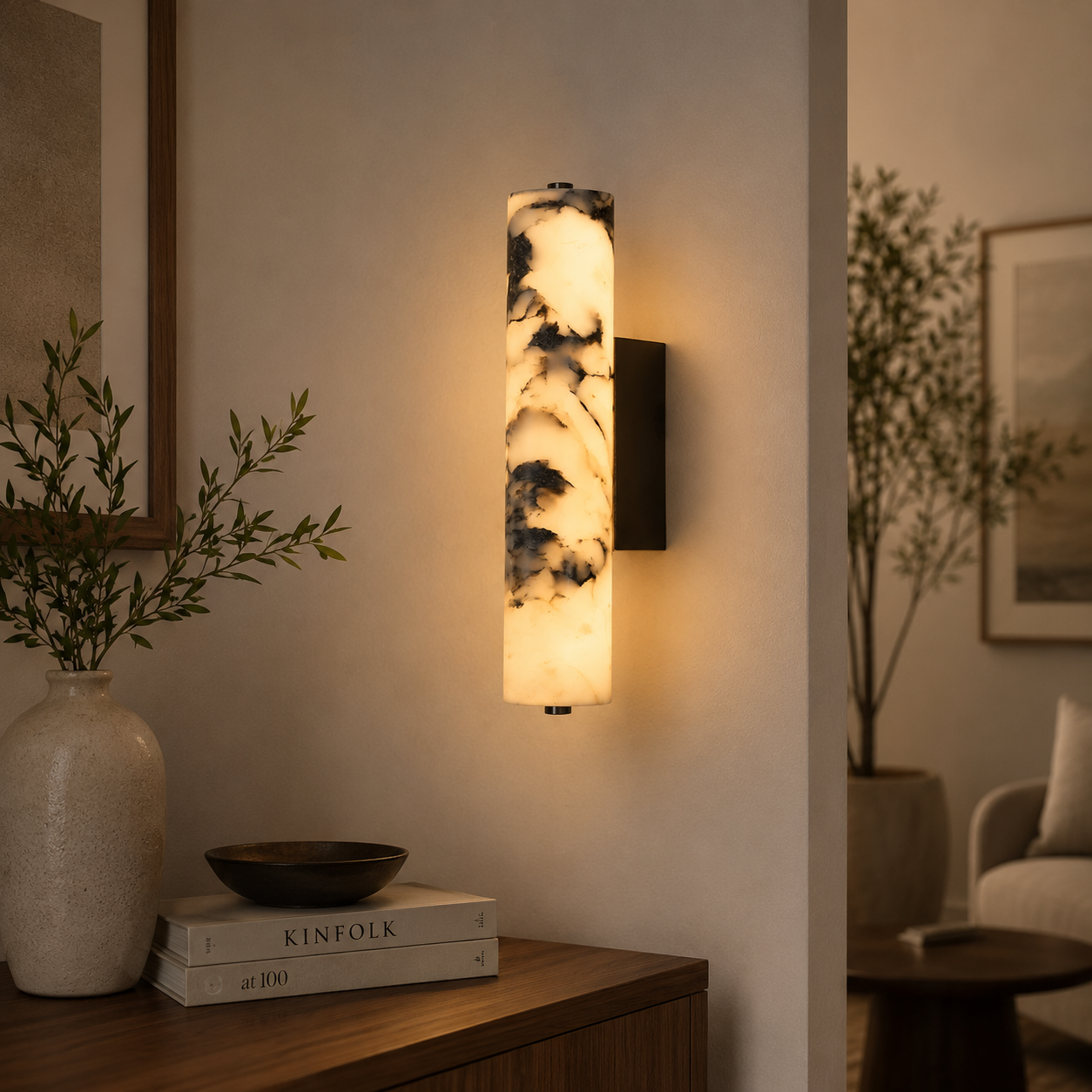 Black Marble Wall Sconce