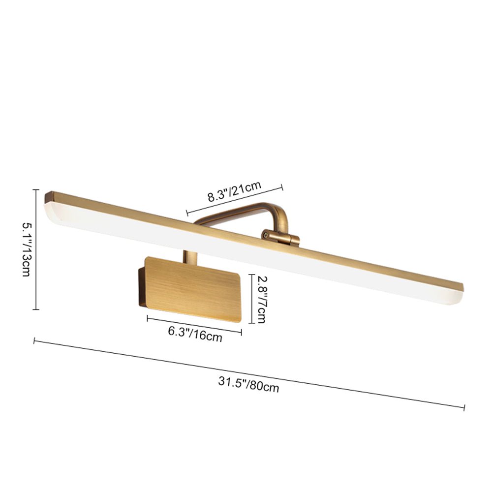 Brushed Brass LED Vanity Light - Mirror Wall Light Bar