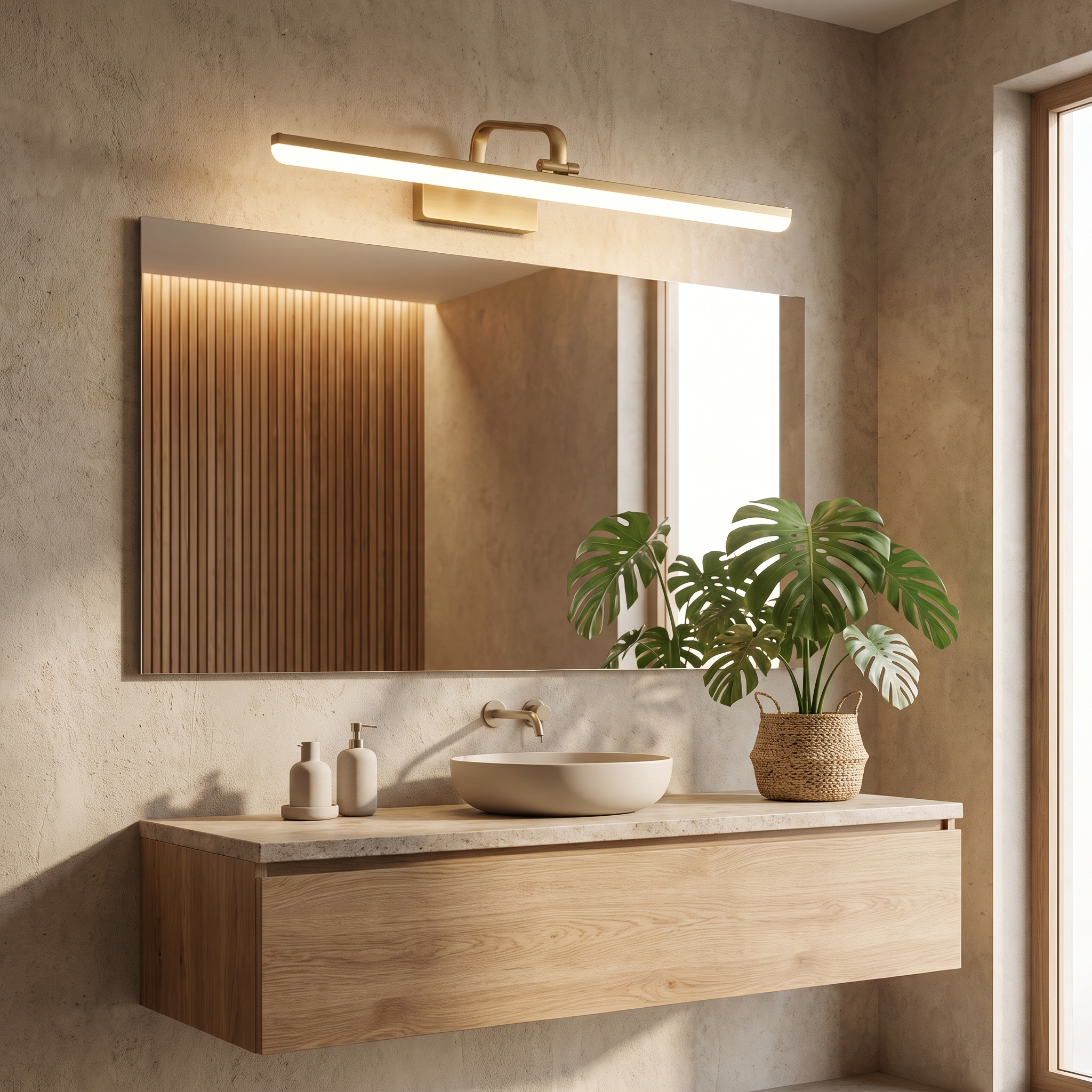Brushed Brass LED Vanity Wall Light