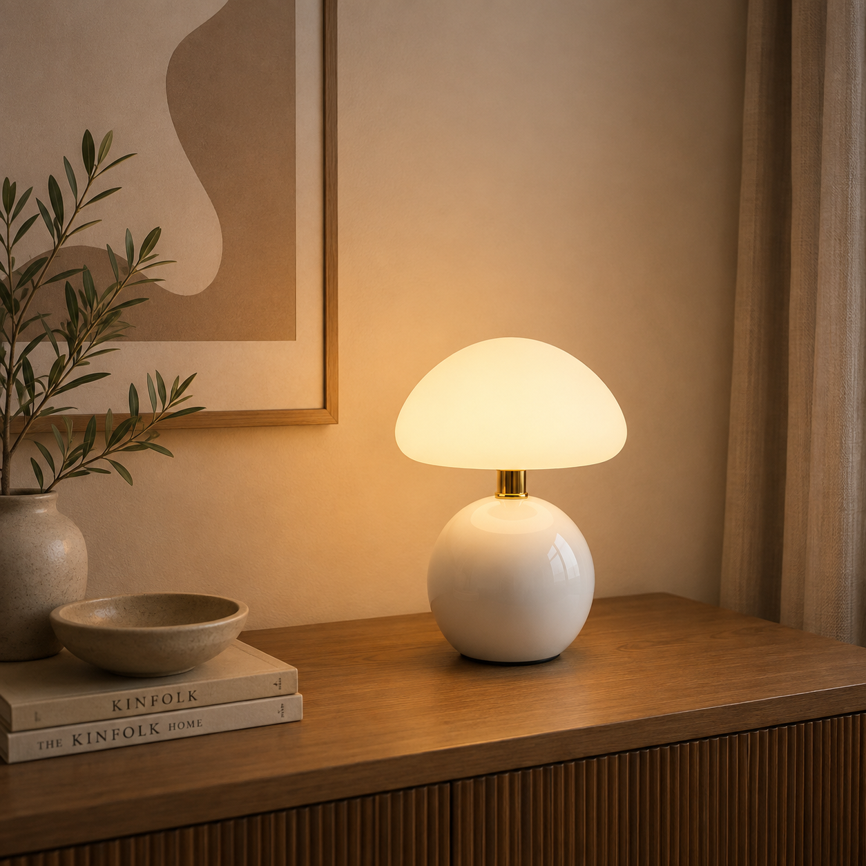 Ceramic Mushroom Table Lamp