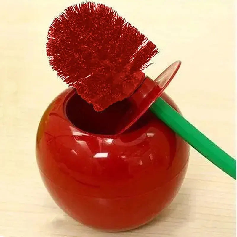Cherry Toilet Brush Holder Set