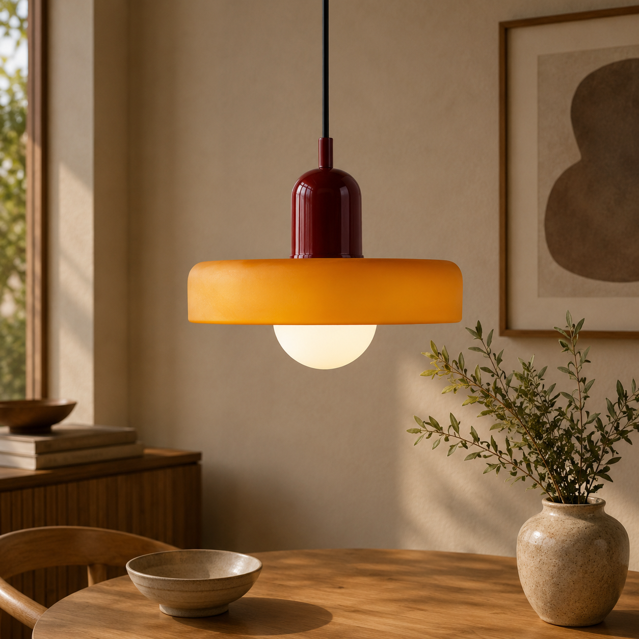 Colored Glass Pendant Light