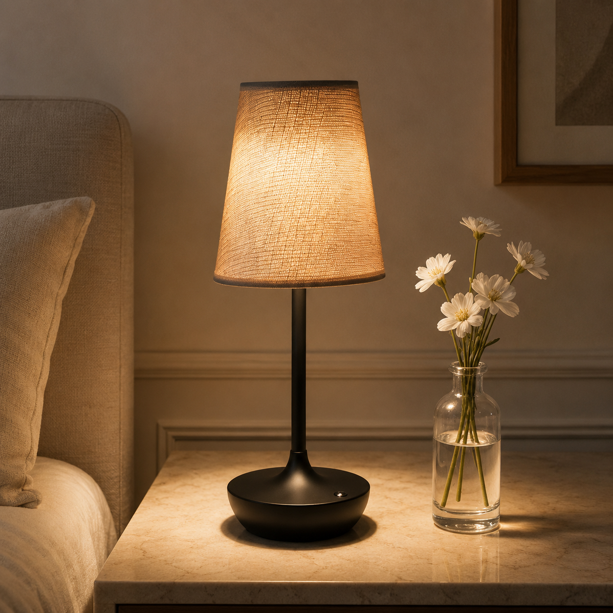 Cordless Fabric Shade Table Lamp