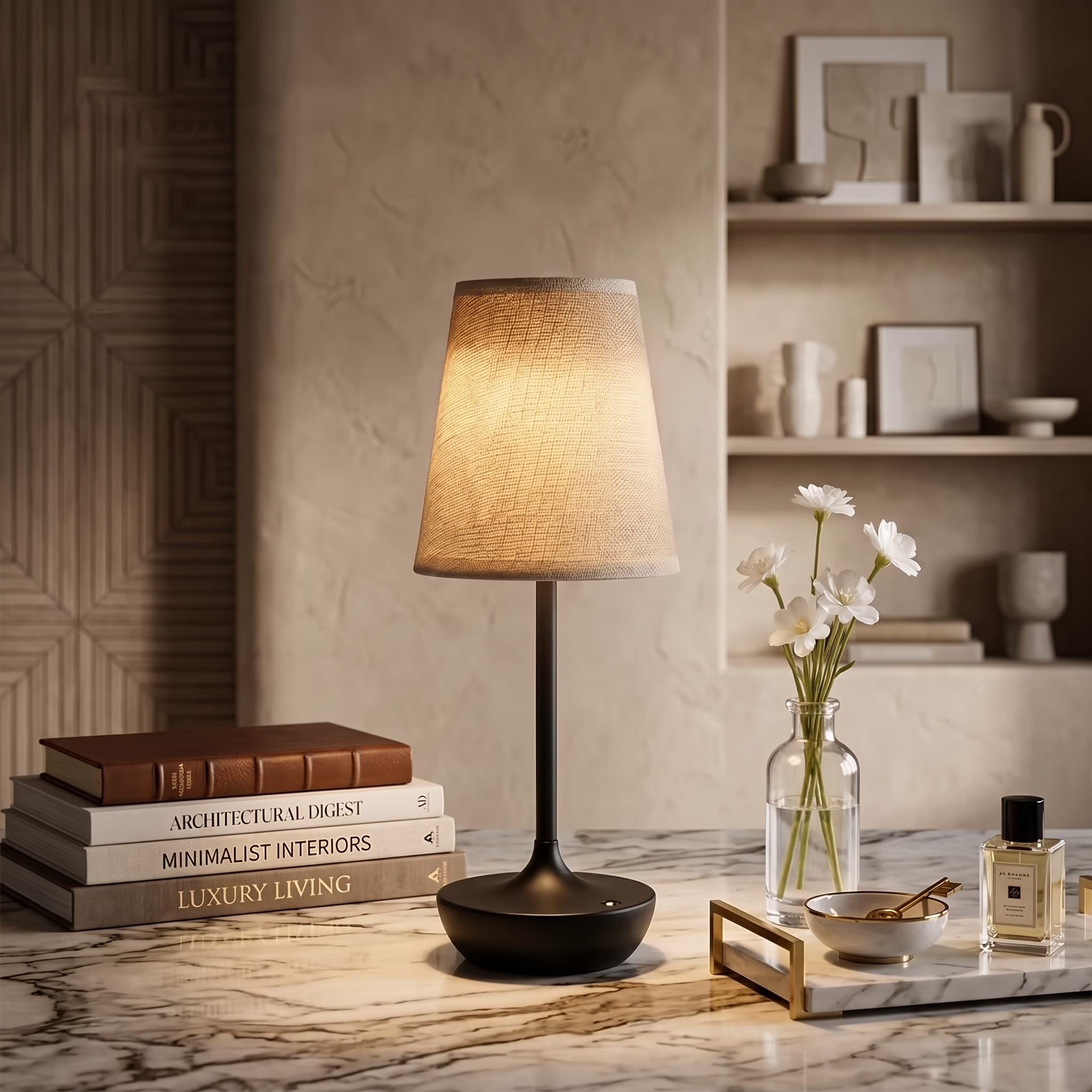 Cordless Fabric Shade Table Lamp