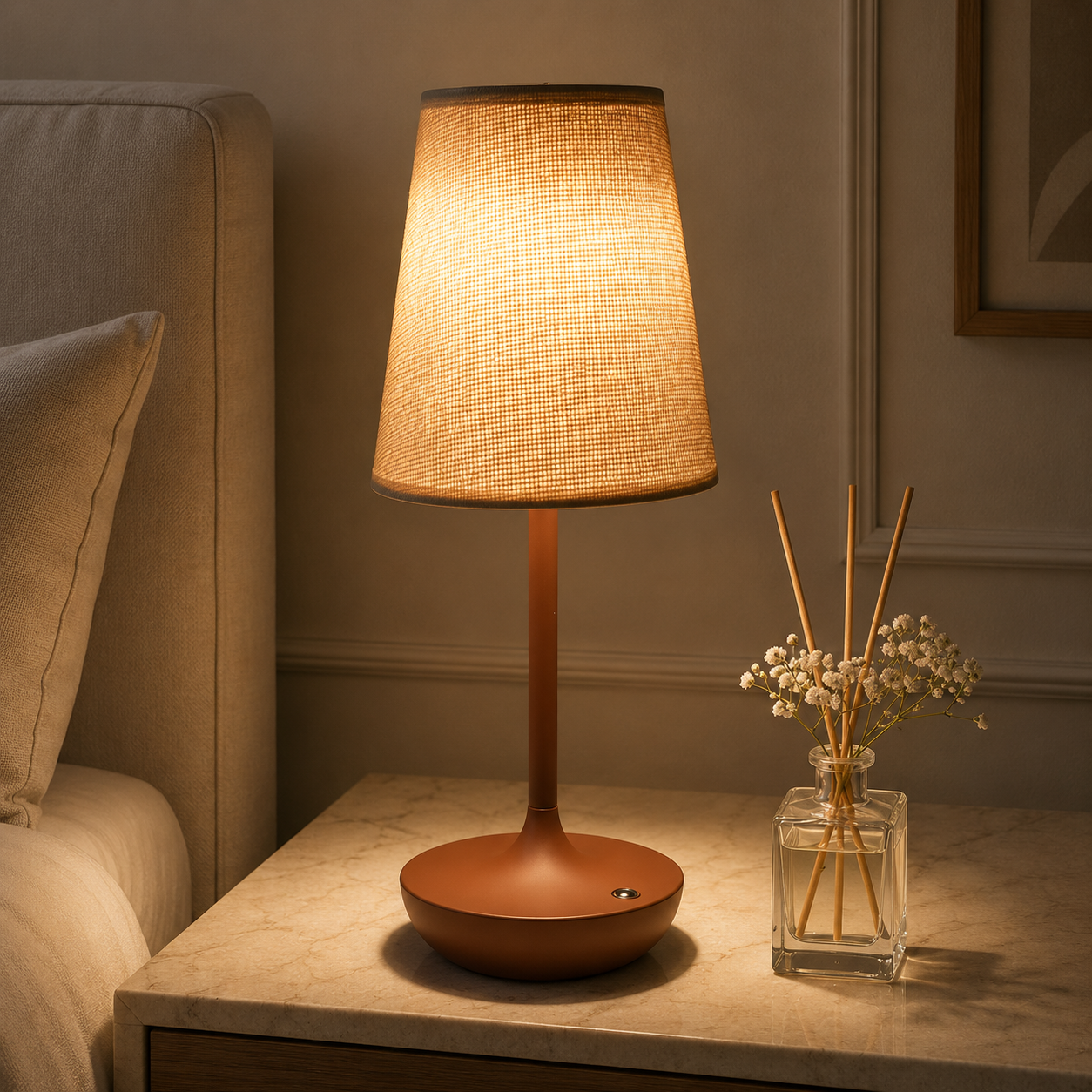Cordless Fabric Shade Table Lamp