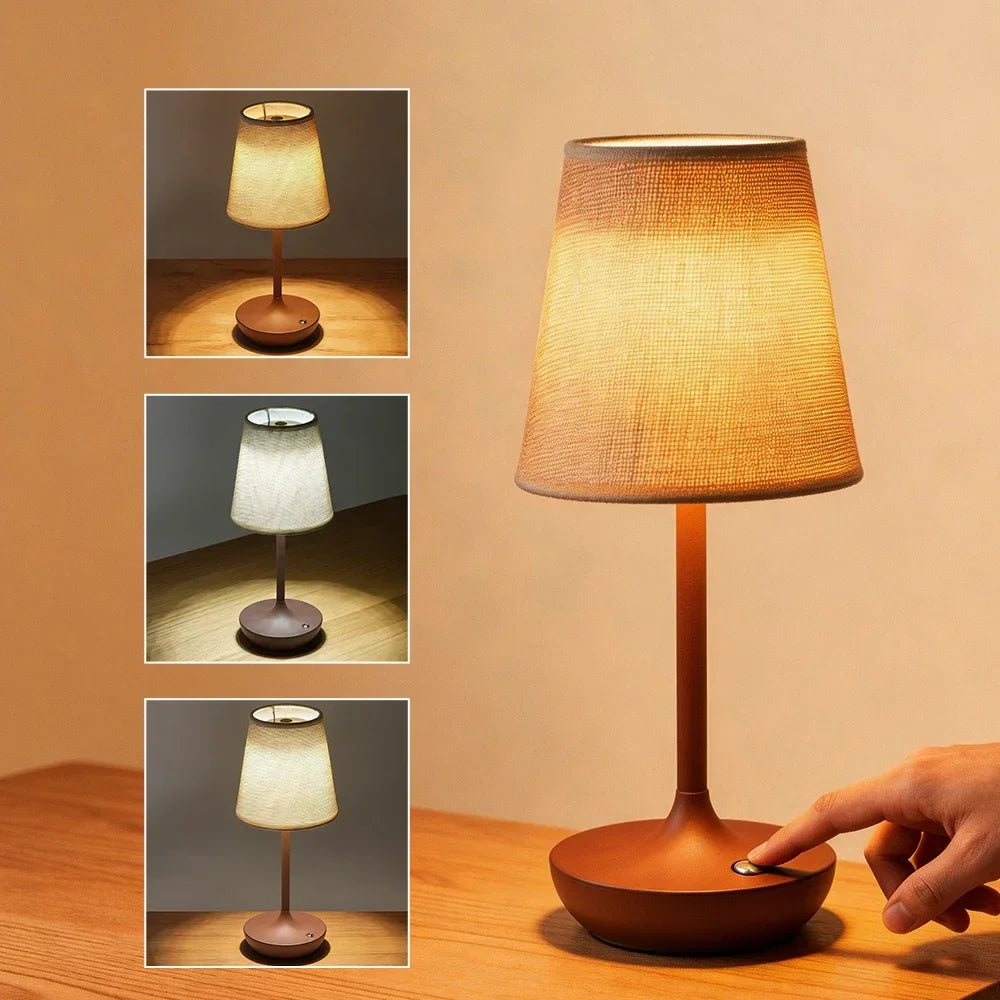 Cordless Fabric Shade Table Lamp