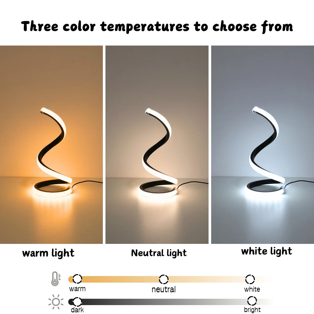 Dimmable Spiral LED Desk Lamp