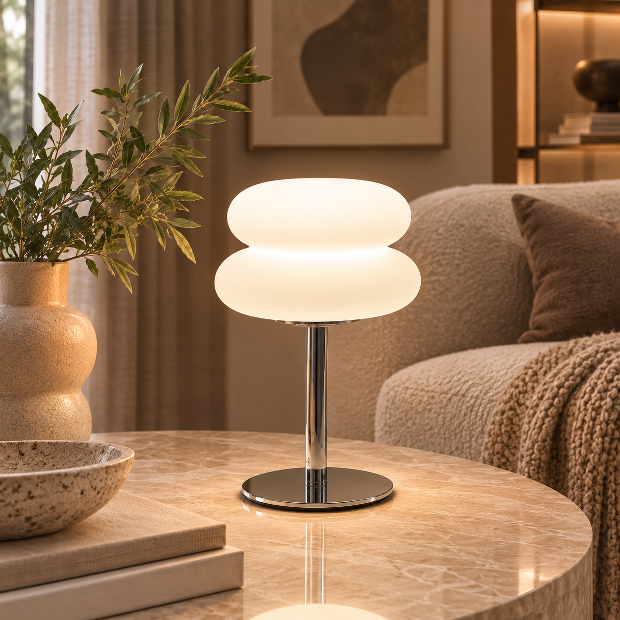 Dimmable Stacked Dome USB Table Lamp